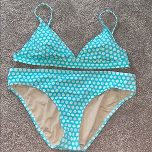 BRAND NEW J Crew Cream Polka Dot Bikini
